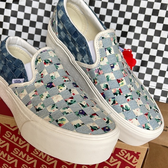 Vans Classic Slip On Platforms WMNS Woven Denim/Floral - Picture 7 of 16